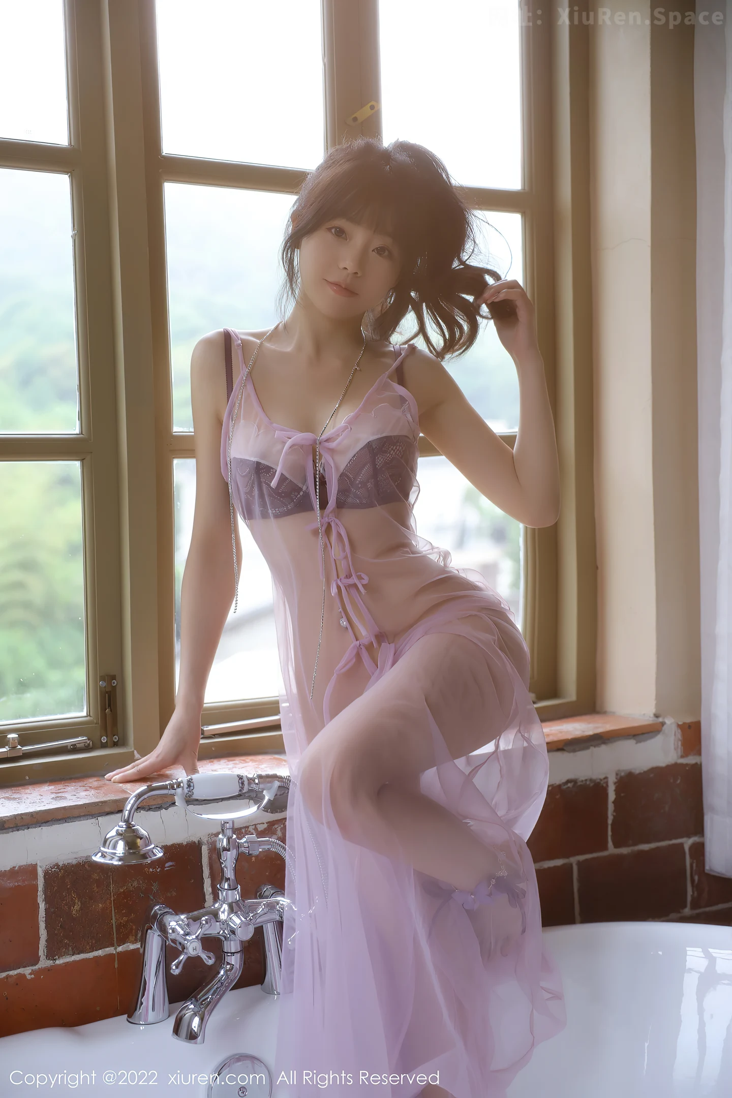 图片[5]-[XiuRen秀人网]VOL.5085 模特佘贝拉bella杭州旅拍紫色轻透薄纱透视秀蕾丝内衣诱惑写真73P-秀人网官方网站